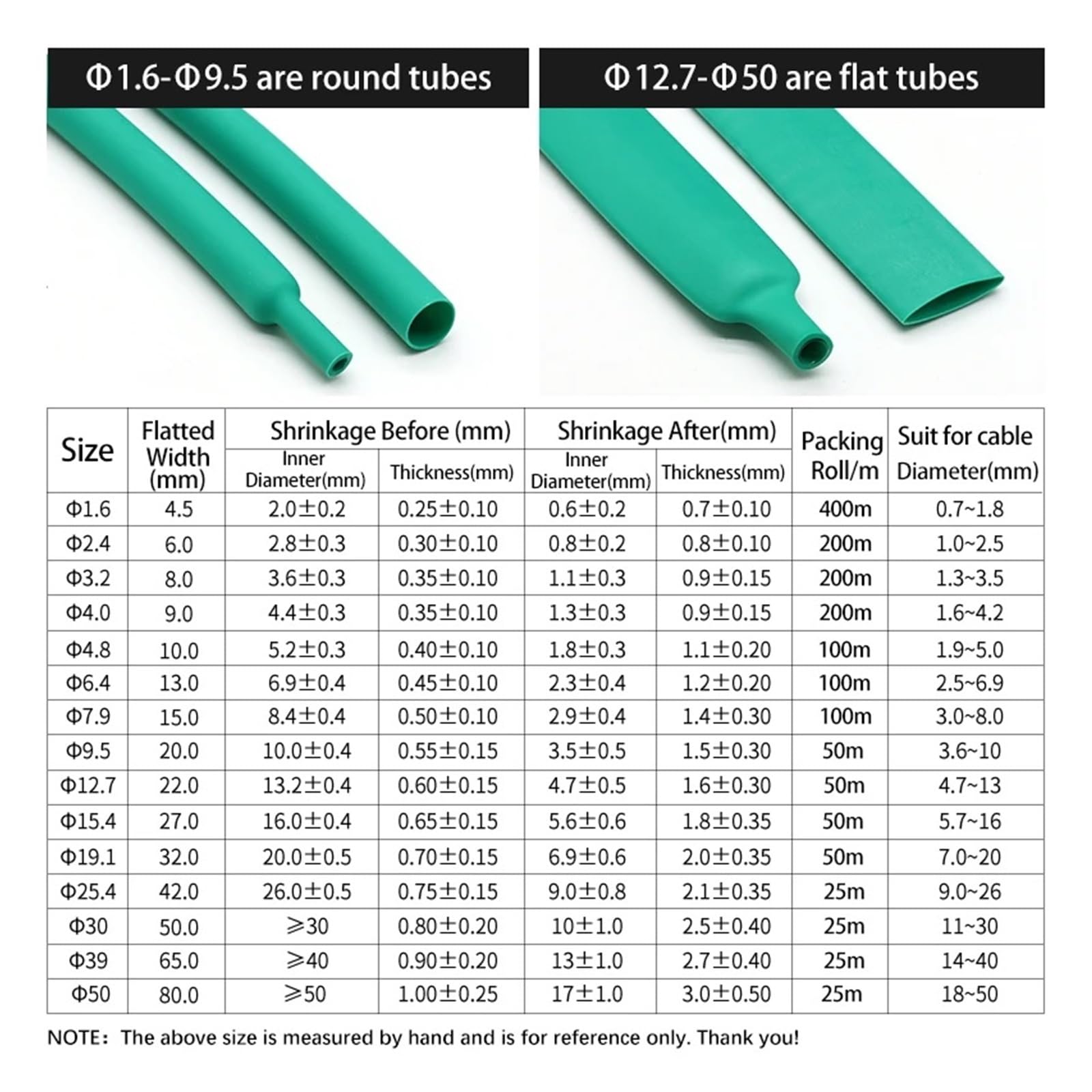 Gaine thermorétractable 3:1 verte avec colle - Double paroi - 1,6 à 39 mm de diamètre - Isolée - Polyoléfine - 1,6 mm - 2 m