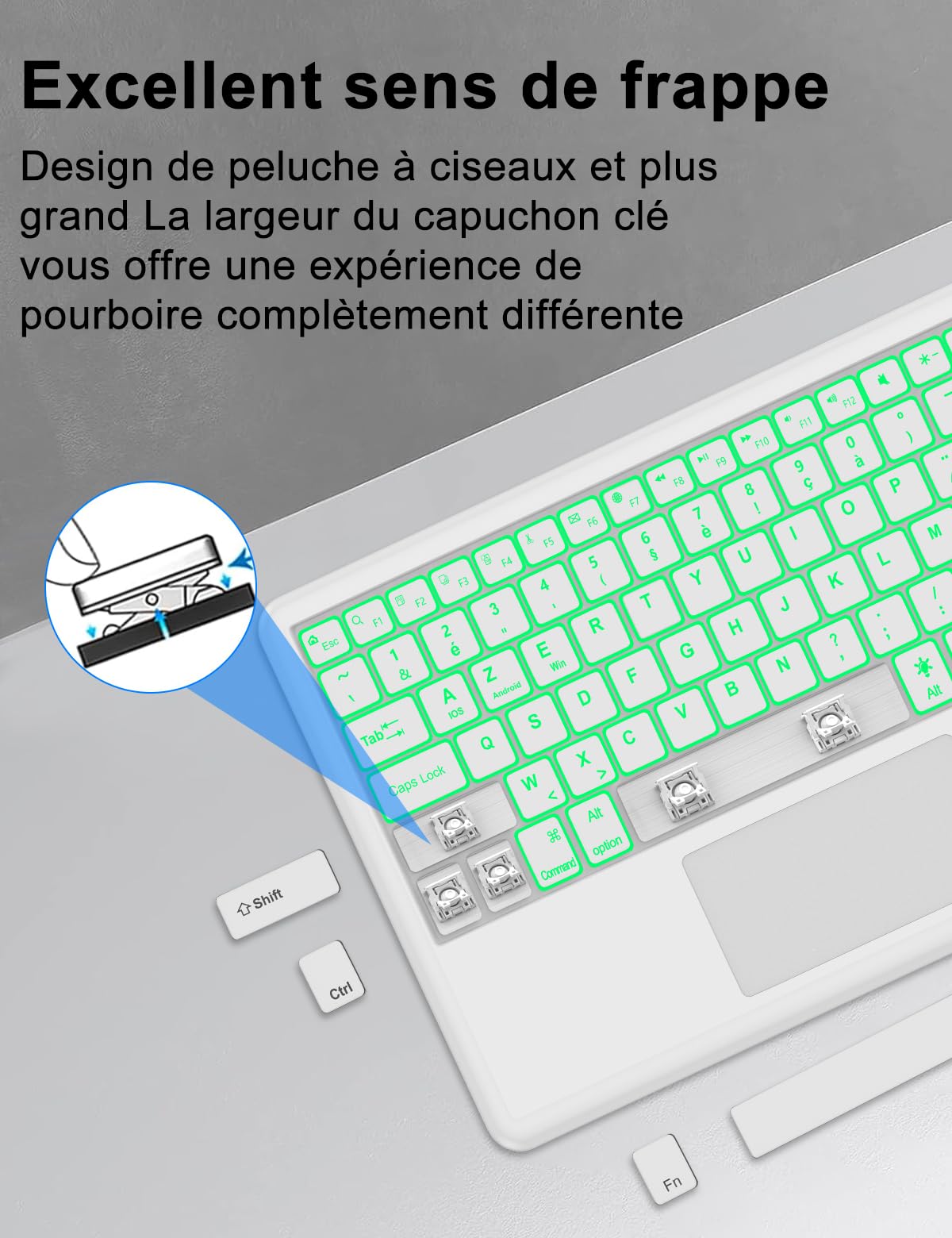 Coque Clavier Pour IPad 9,7" (6ème/5ème Génération) – Avec Trackpad Multi-touch, Azerty, Batterie Longue Durée