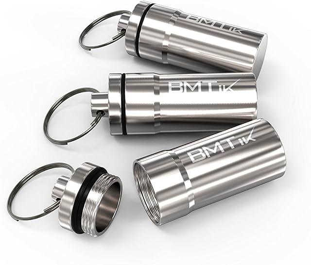[Vacuum Seal | 3 PACK] Discrete UV Herb Storage Jar (Small Airtight / Waterproof and Smell Proof Container Tube) Aircraft Grade Aluminium (3 Metal Tins)