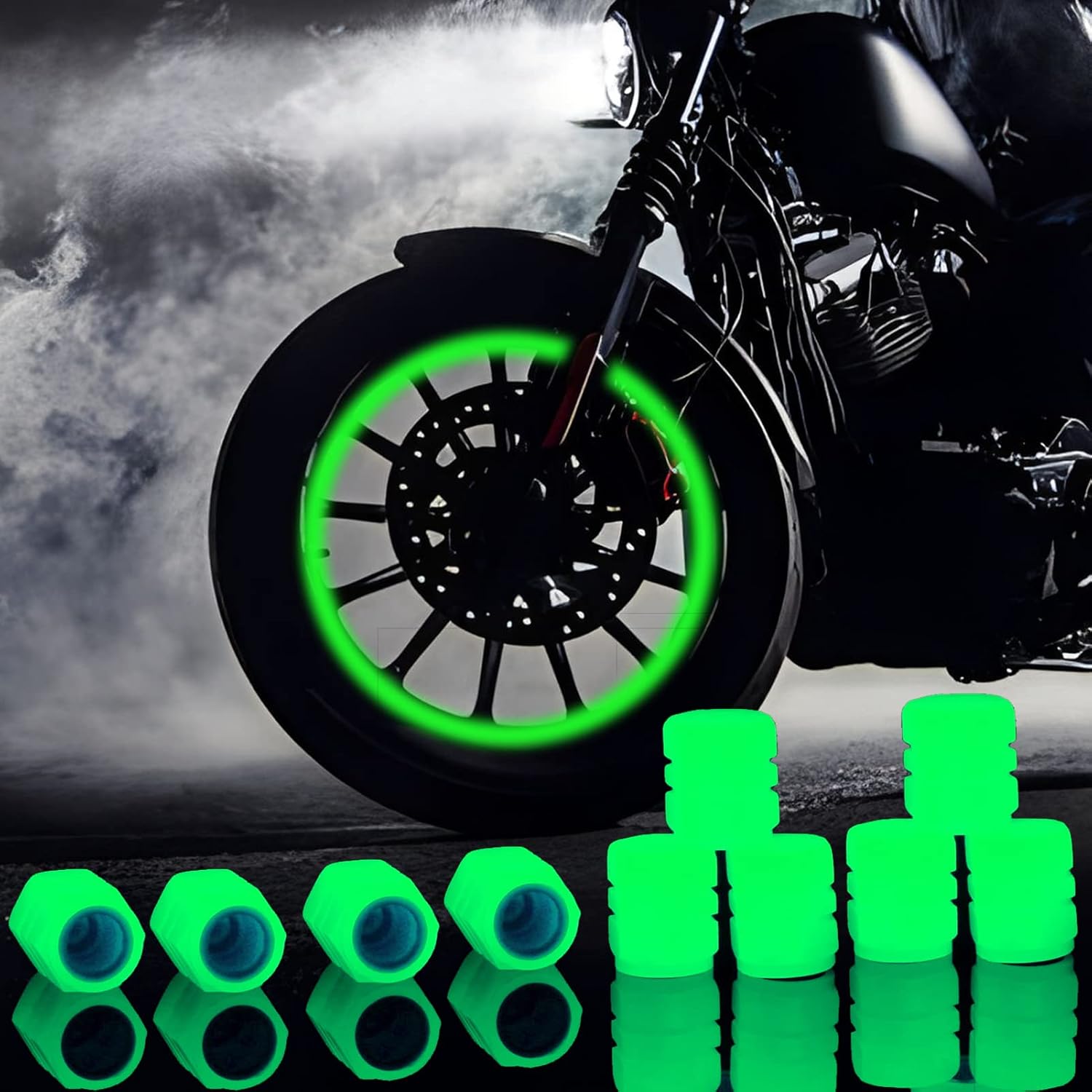 20PCS Fluorescent Car Tire Valve Caps Covers Universal Glow in The Dark Tire Caps Luminous Tire