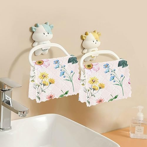 Miniatura 6 de Cute Pretty Floral Cotton Decor Microfiber Cleaning Cloths Quick Dry 6 Pack Car Drying Towels for Restaurant Table