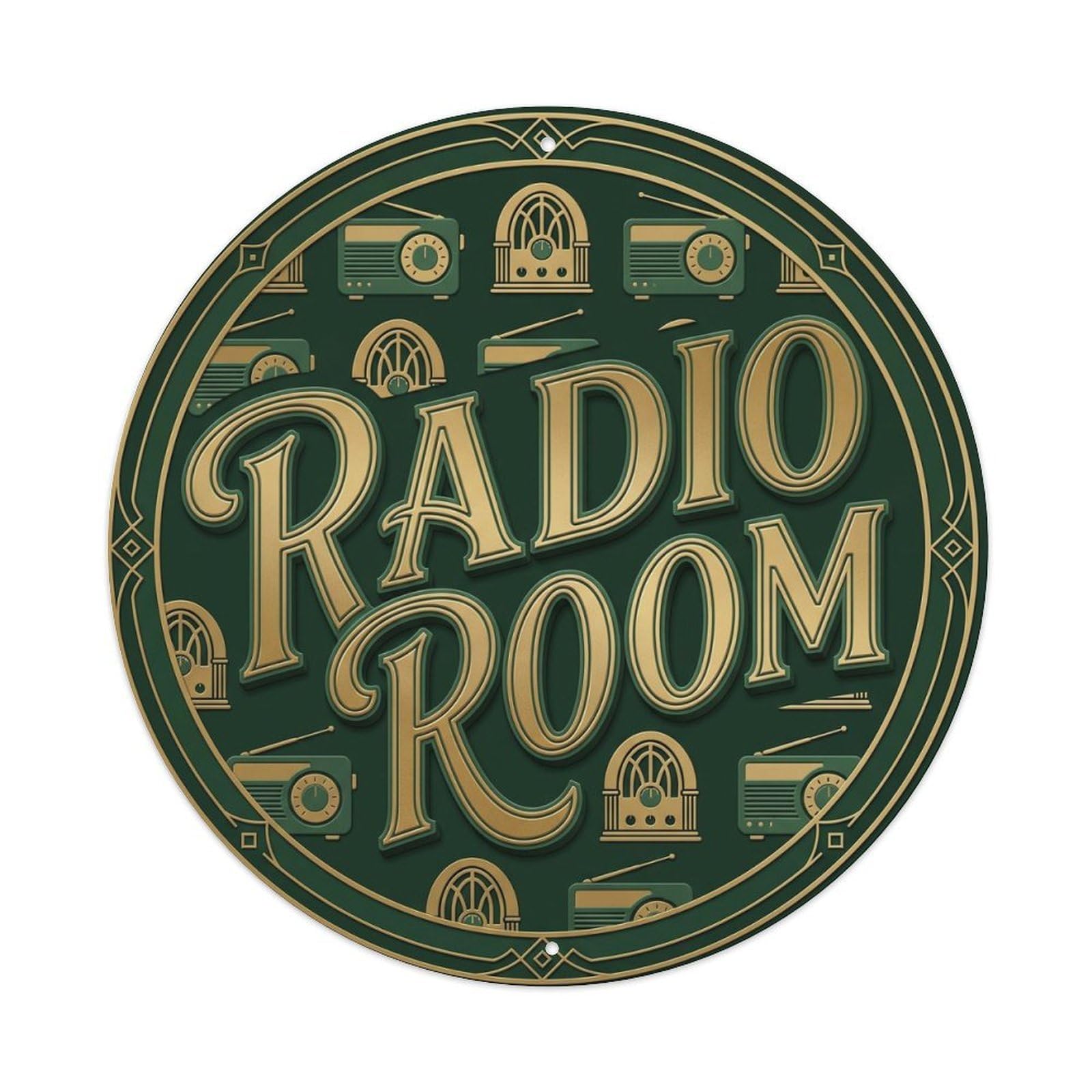 Metal Tin Sign Vintage Radio Room Text Radio