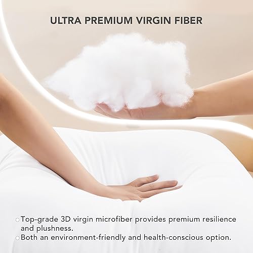 Miniatura 5 de Deconovo Juego de 2 fundas de almohada cuadradas de 16 x 16 pulgadas, rellenos de almohada de primera calidad para cama, sofá, rellenos de cojín