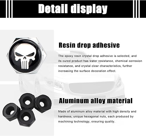 Miniatura 4 de 4 tornillos de fijación para matrícula, tornillos de placa de cráneo, kit decorativo de pernos de matrícula, apto para vehículos, motocicletas,