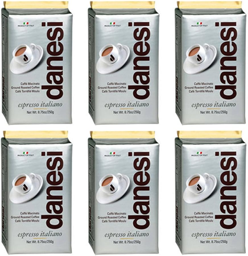 Danesi Caffe Espresso Italiano Gold Coffee Ground - 8.75 oz Bricks (Pack of 6)