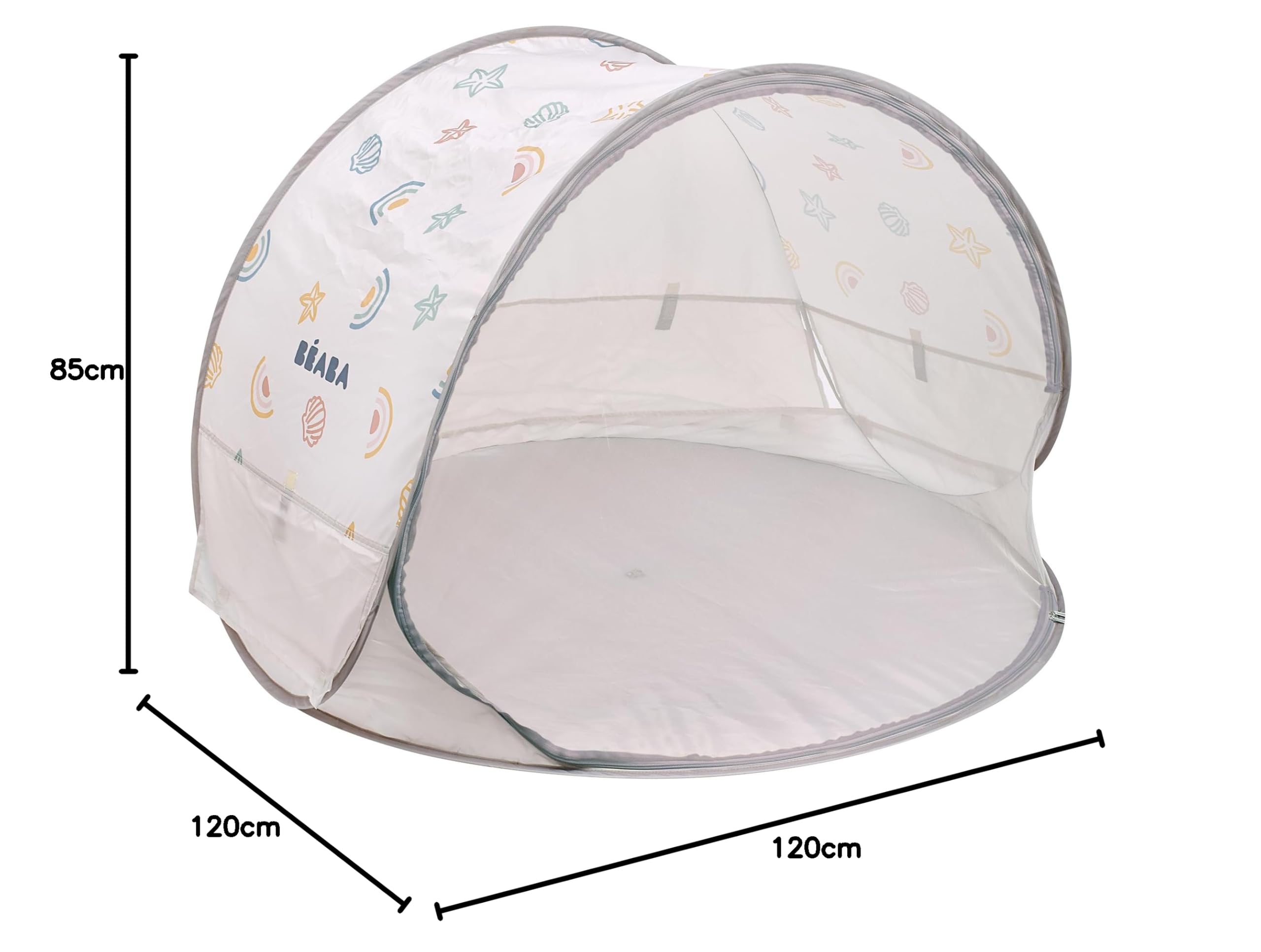 BÉABA, Tente de Plage, Tente Anti UV Bébé, Protection Solaire Maximale UPF50+, UV filtrés, Ventillation 360°, Moustiquaires, Spacieuse, Système Pop-UP, Sac Transport, Breezy