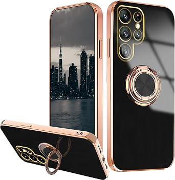 Anlalsih Compatible with Samsung S26 Ultra Case with Stand, Silicone TPU Shockproof Phone Case for Samsung Galaxy S26 Ultra Support Magnetic Car Mount Black