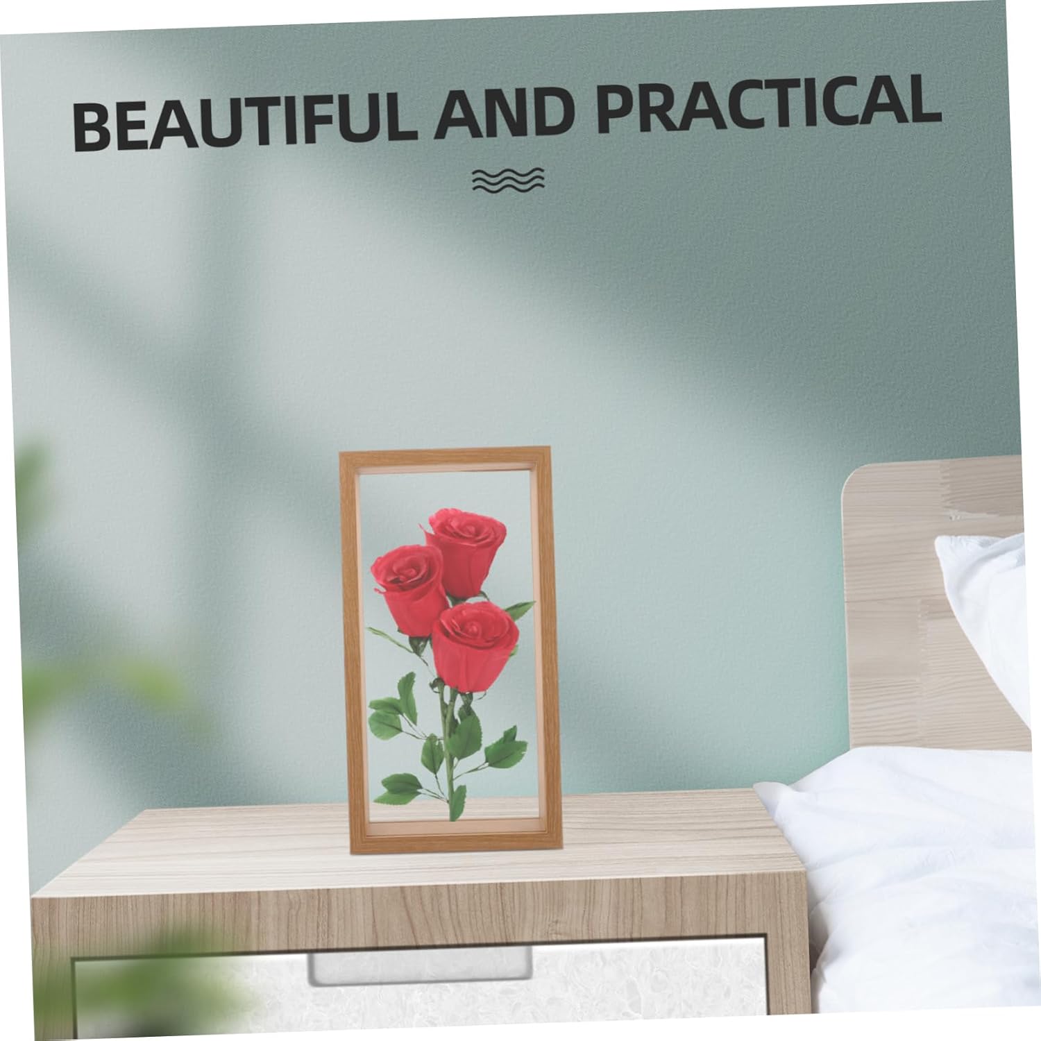 GARVALON 3pcs Dried Flower Shadow Box Frame Multifunctional Display Case for Pressed Flowers Photos Handmade Hollow Design Stylish Grain Color for Home Decor