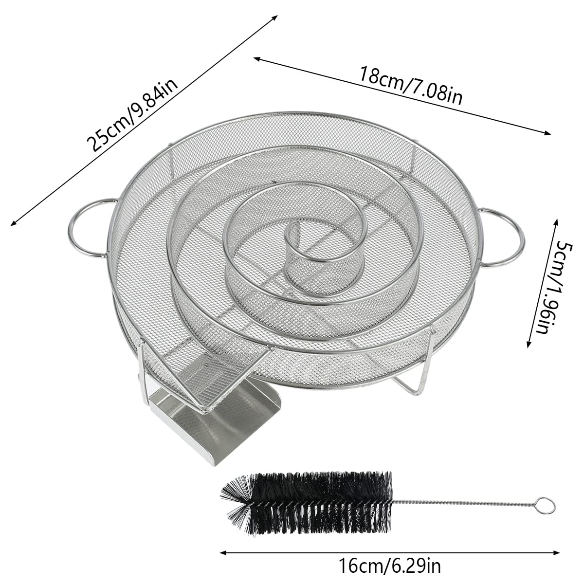 Cold Smoke Generator Stainless Steel Smoke Generator 9.8 Inch Round Cold Smoker Tube Smoker Box for BBQ Grill or Smoker Wood Dust Add Smoking Flavor for Meat Beef Sausage Salmon