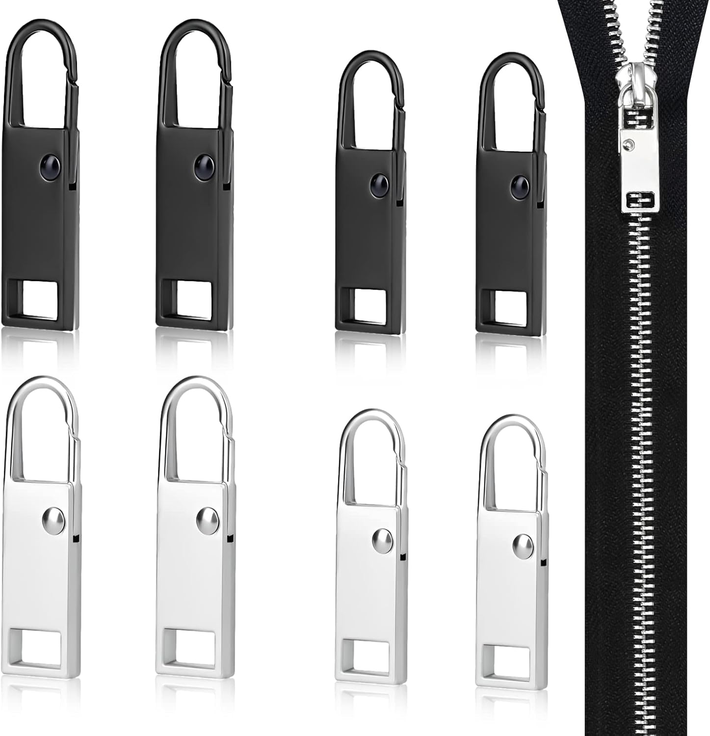 8pcs Replacement Zipper Pulls,Detachable Metal Zipper Pull Replacement