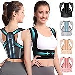Fit Geno Posture Corrector for Women & Men: Adjustable Lightweight Upper Back Brace for Neck Shoulder & Upper Back Pain Relief - Improve Posture Correct Hunchback Slouching Invisible Under Clothes (XS/S Under Bust 30-43)