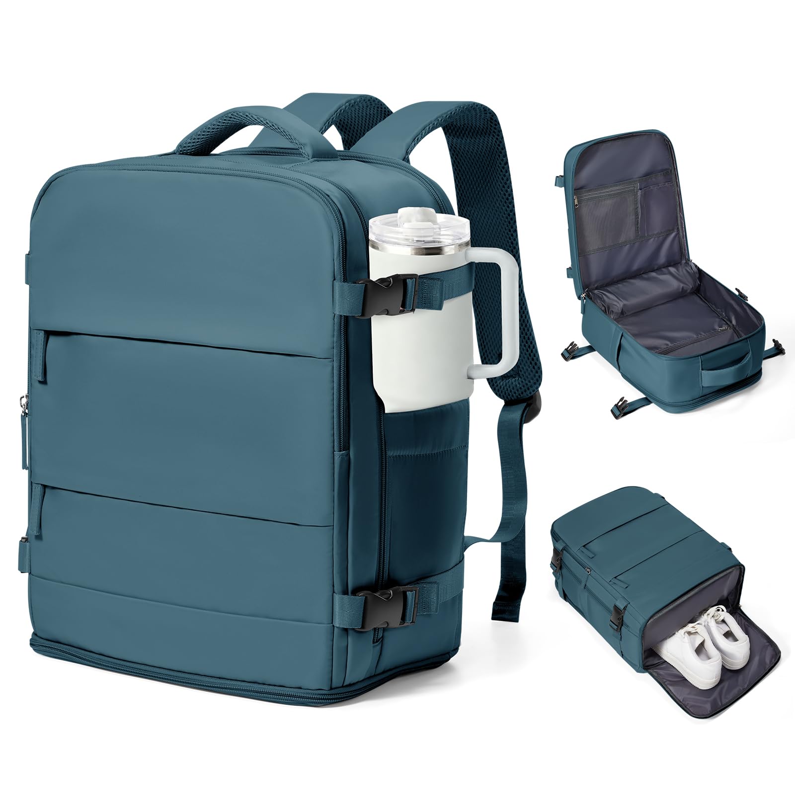 coowoz Travel Backpack Carry On for Women Man Gym Backpack with Laptop Compartment Mochila de Viaje Teacher Personal Item Backpacks Airplane Accessories Must Haves Peacock Blue,20L 20l Peacock Blue