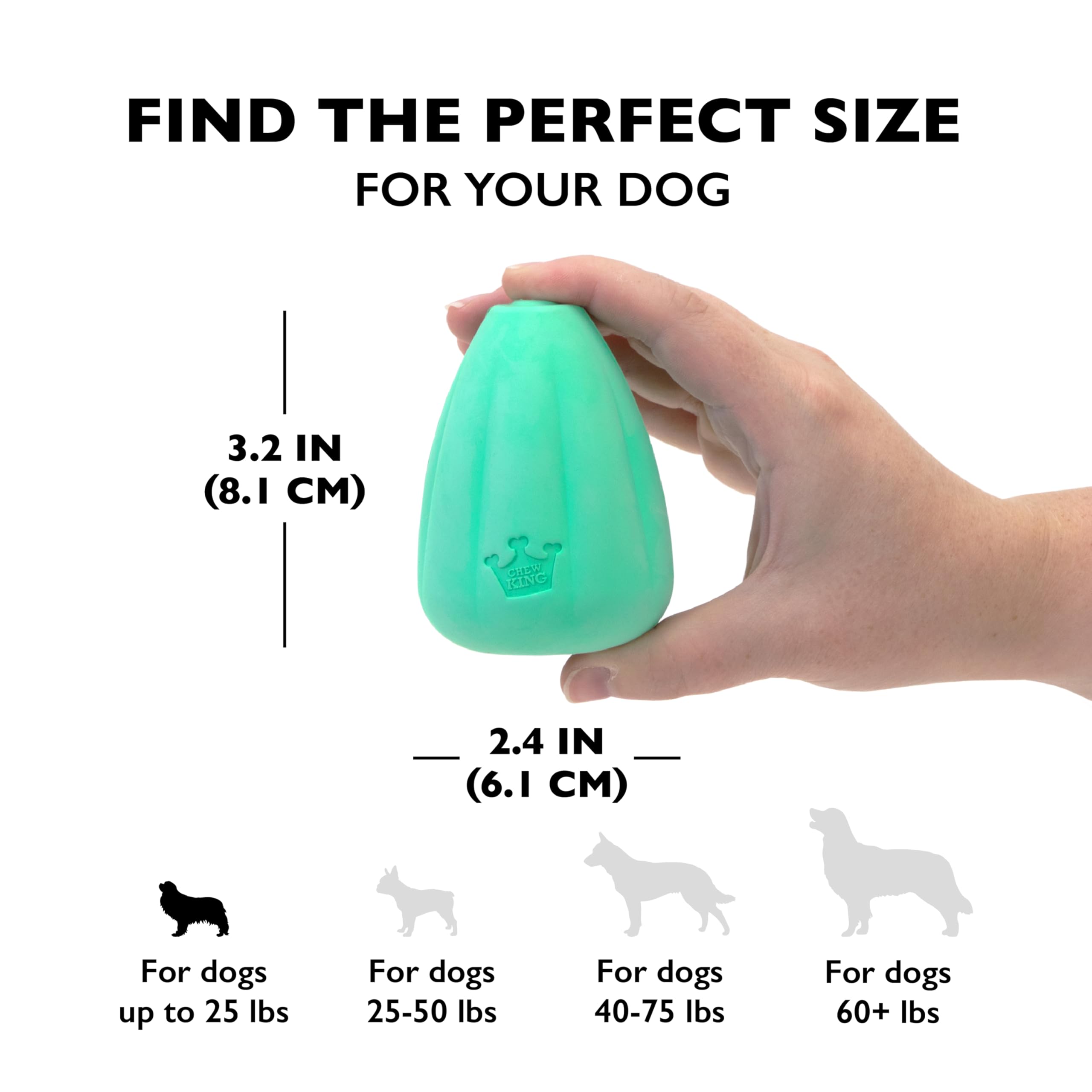 Chew King, Giocattolo premium per cani, giocattolo in gomma naturale estremamente resistente, pacco da 2, per tutte le razze, M