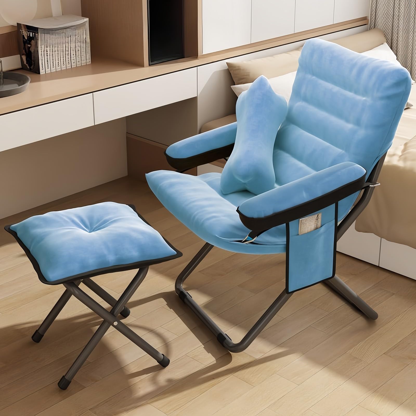 Chaise de lecture rembourrée contre le mal de dos pour chambre et salon
