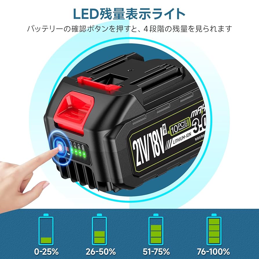 Amazon.co.jp: mAh マキタ 21V/18V 互換 バッテリー 2個セット