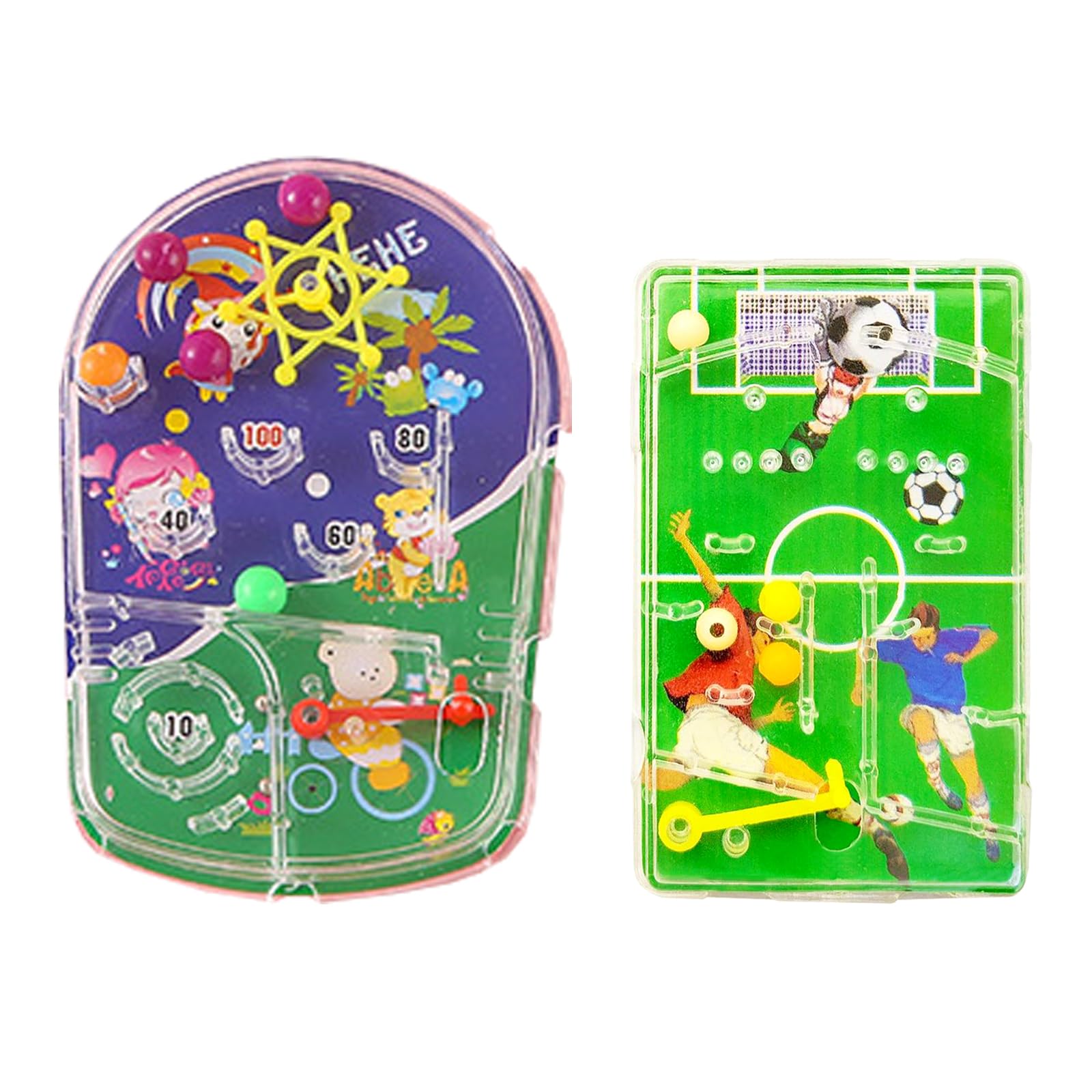 YZZT 2 in 1 Set Pinball Pack, Soccer Theme & Maze Pinball, Featuring a Soccer Theme for Boys and a Maze Challenge for Girls. Suitable for 2+, Enhance Your Child's Hand-Eye Coordination Through Play
