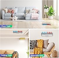 Vista 5 de Adjustable Air Vent Deflectors, 4 Pack Widen Magnetic Heat and Vent Deflector for Home Floor, Sidewall, Ceiling Registers CLEAR-4 Pack