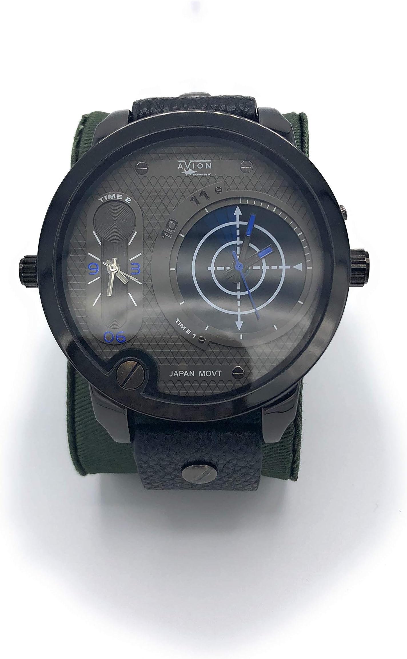 Avion Men's Quartz Wrist Watch with Large Digital Dial and Analogue Military Aircraft, Tactical Blue