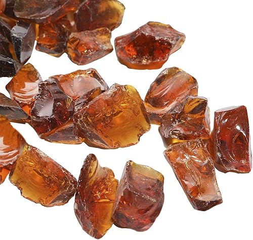 COSIEST Vidrio de fuego oblato de 10 libras para hoguera de chimenea, vidrio de clasificación de temperatura (amarillo ámbar)