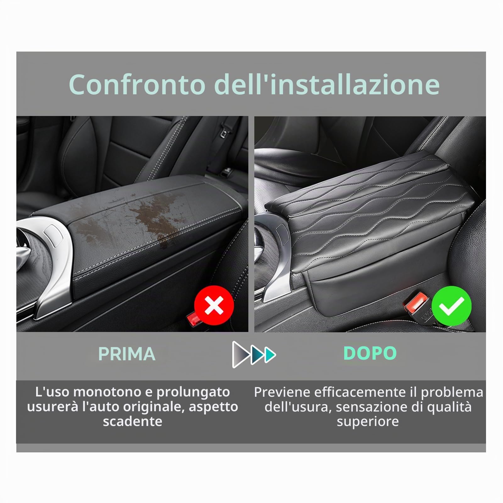 GAFAT M-ercedes-Benz Classe C W206 / GLC X254 2022-2024 2025 Coprisedili per Braccioli, Classe C 2023 Protezione per Bracciolo Console Centrale, Rivestimento in Microfibra PU, Classe C Accessori