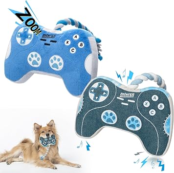 MTERSN Interactive Dog Toy Combo - Pink Game Controller & Green Gaming Controller for Dogs