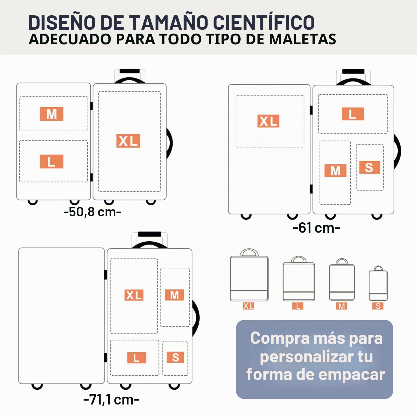 Conjunto de 4 cubos de embalaje compresibles, organizadores de maleta extensibles para viajes y almacenamiento en casa, Gris