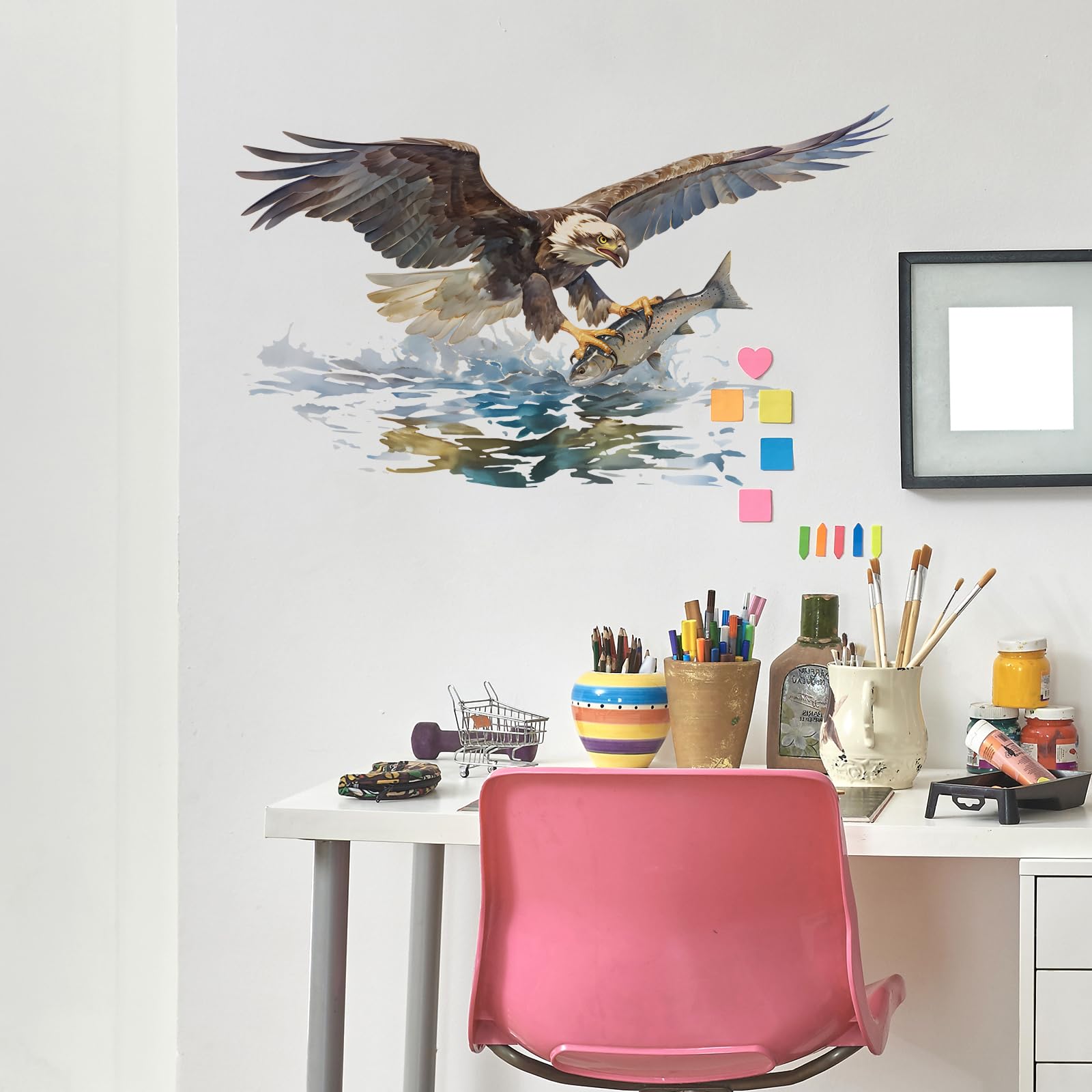 RoyoLam Flying Bald Eagle Wall Decal - Removable Nursery Animal Wall Sticker