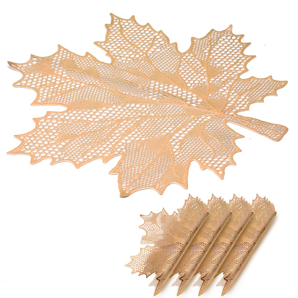 Star Weaves Round Placemats | Dining Table Mats Round Placemat for Dining Table | Tableware Decor| Placemats for Cakes & Desserts | Kitchen Placemat | Set of 4 - PlacematP004S04