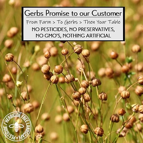 Miniatura 3 de GERBS Semillas de lino dorado crudo de 4 libras. Grado premium  Linaza recién cosechada y empaquetadas en bolsa resellable a granel  Sin OMG, Keto y