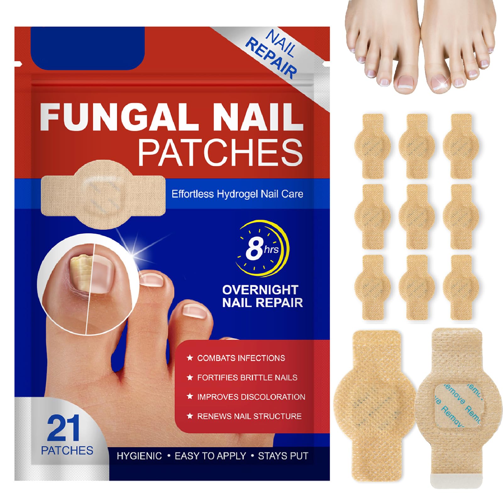 Fungal Nail Patches For Toenail, Extra-Strength Hydrogel Strips With Natural Extracts