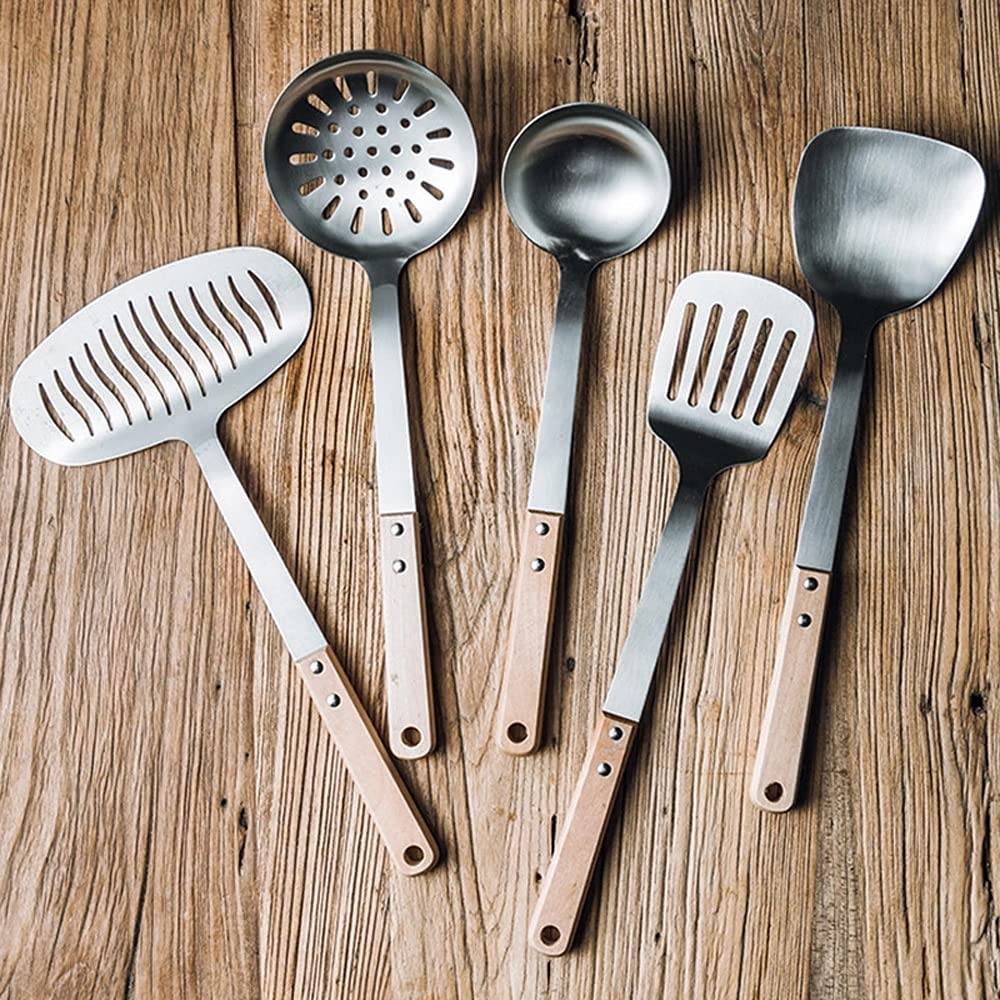 MYUYEE Nordic Kitchen Cooking Utensil Cookware Stainless Steel Non-Stick Spatula Spoons Ladle Colander Skimmer Kitchenware Tool