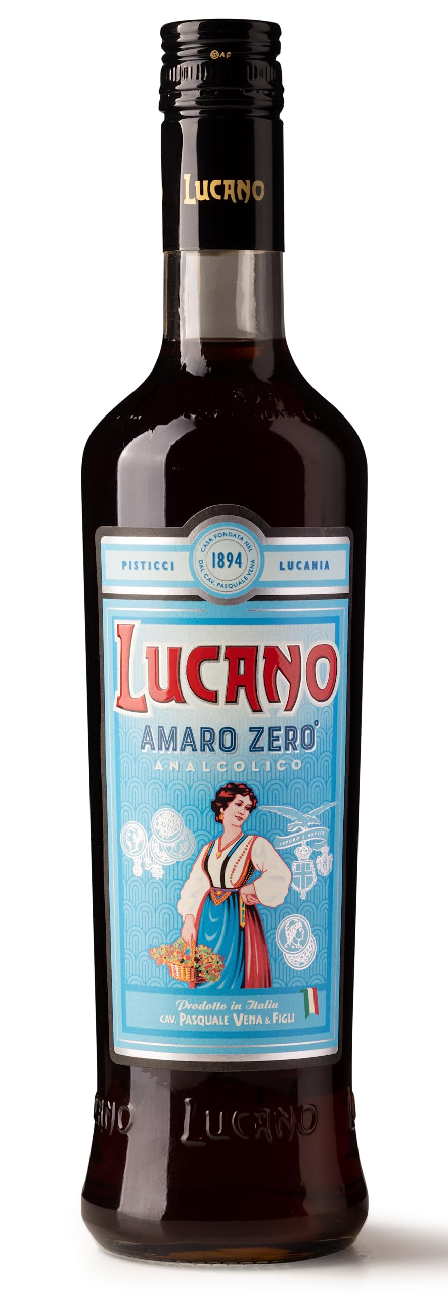 Amaro Lucano 0% 70 cl - based on world famous Italian liqueur using 30 botanicals in a secret recipe invented in 1894