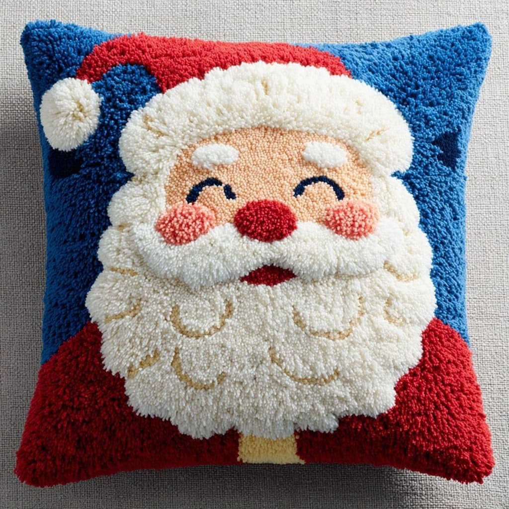 Henypt Latch Hook Cushions Kits Santa Claus