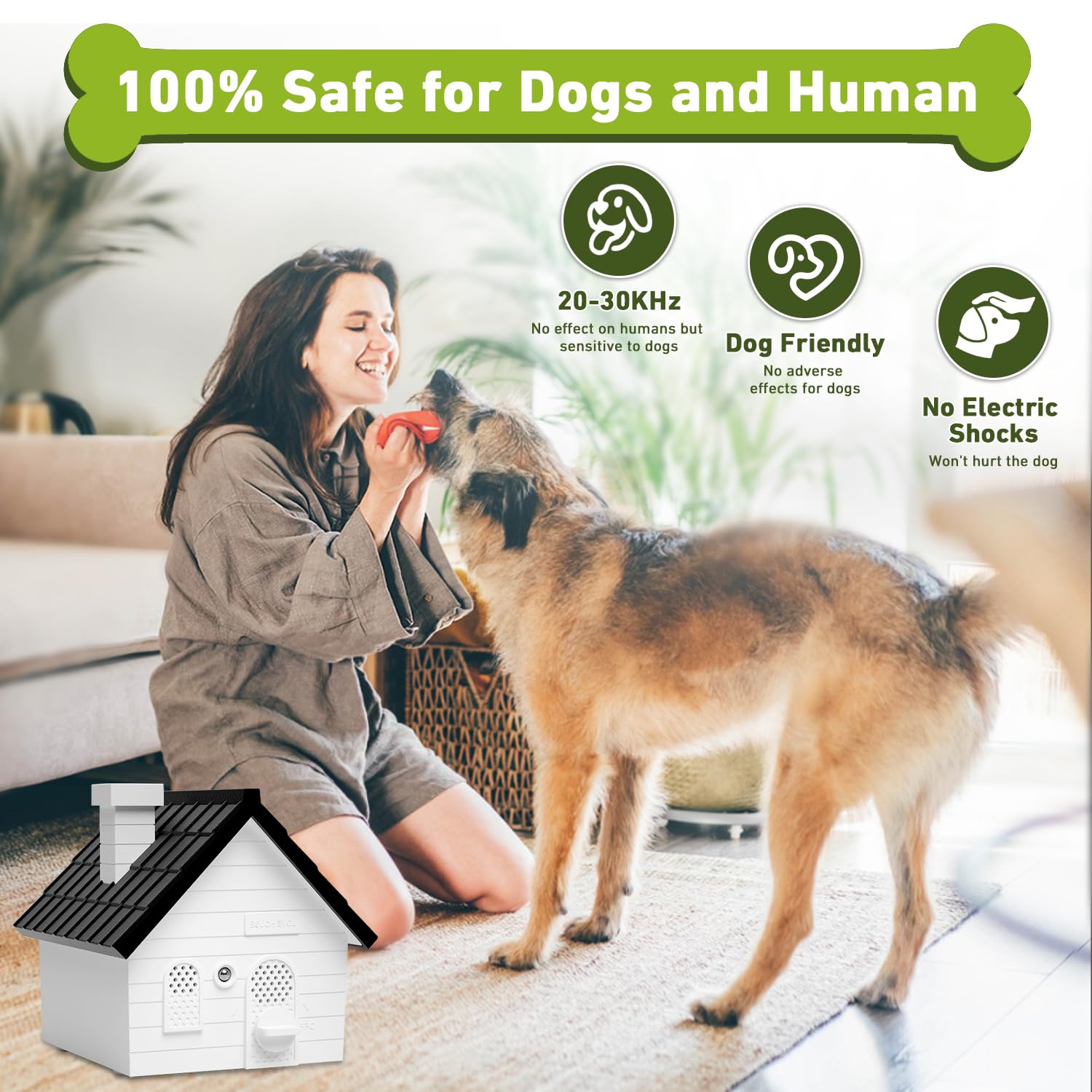 PUBAMALL Dispositif Anti-aboiement, Dispositif Anti-aboiement pour Chiens, Dispositif Anti-aboiement extérieur et intérieur
