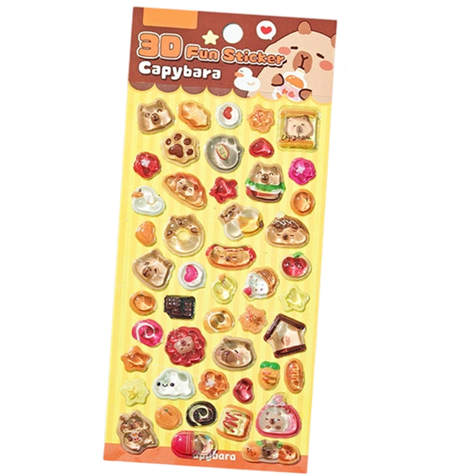 Tfaoys Kapibala Embossed Animal Sticker Adhesive Pet Resin Sticker For Kids Art Craft Notebook Journal Phone Case Laptop Scrapbooking Decorative