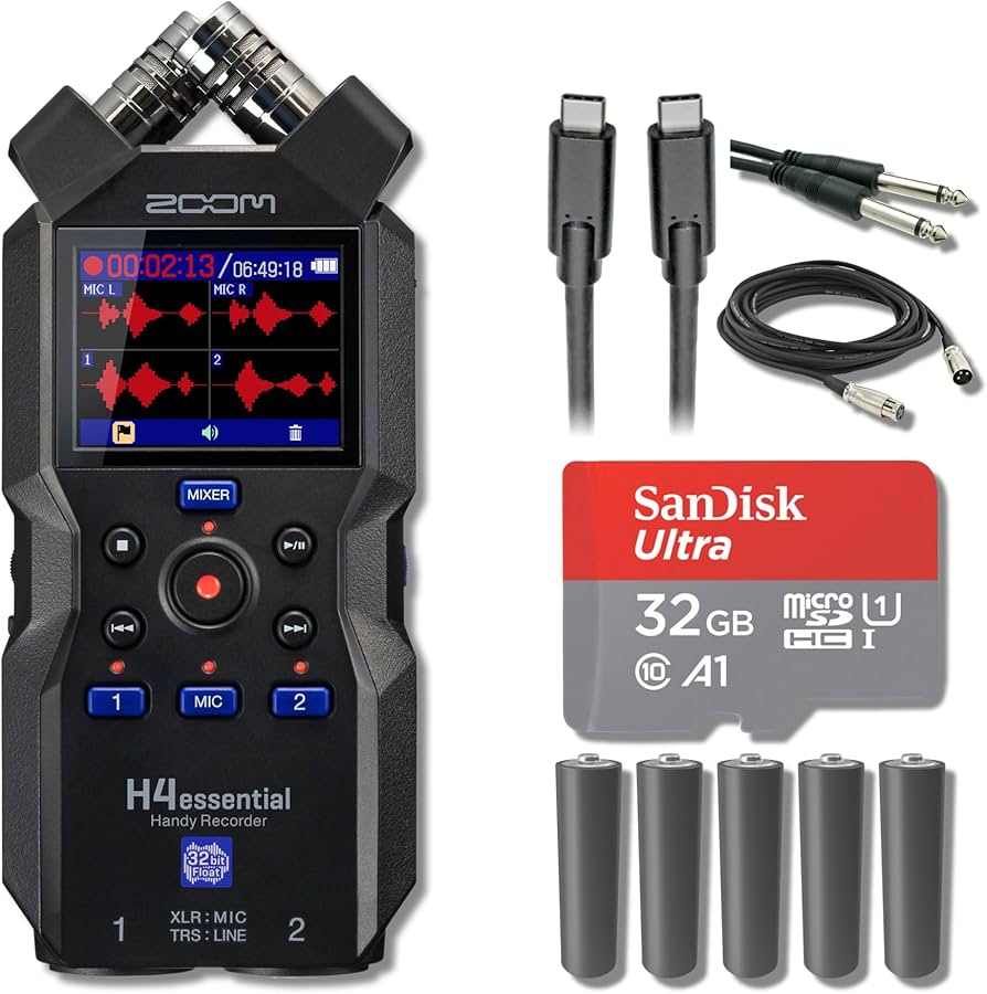 Amazon.com: Zoom H4essential 4-Track 32-Bit Float Portable Audio