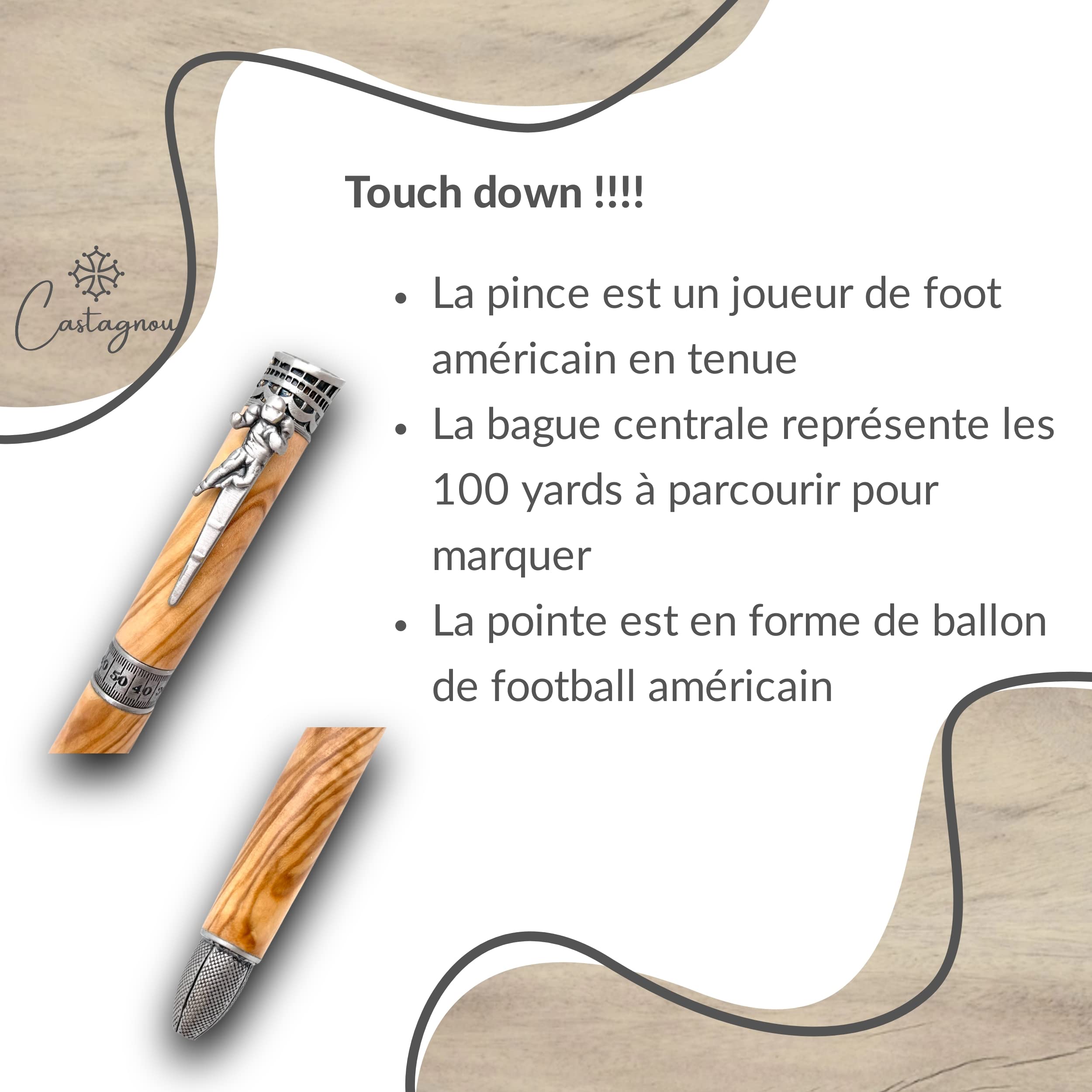 Bolígrafo personalizado FOOT US de madera con nombre nombre y texto personalizable grabado láser idea original y única Artesanía hecha a mano Caja de regalo para hombre y mujer