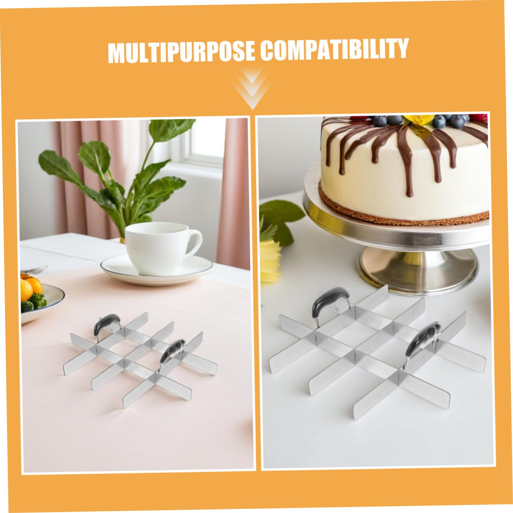 2 Stück Teiliges Kuchenportionierer Edelstahl mit Tiramisu-schaufel Präziser Kuchen Dessertteiler Vielseitiger Pizzateigschaber für Gleichmäßige Professionelles Backzubehör für