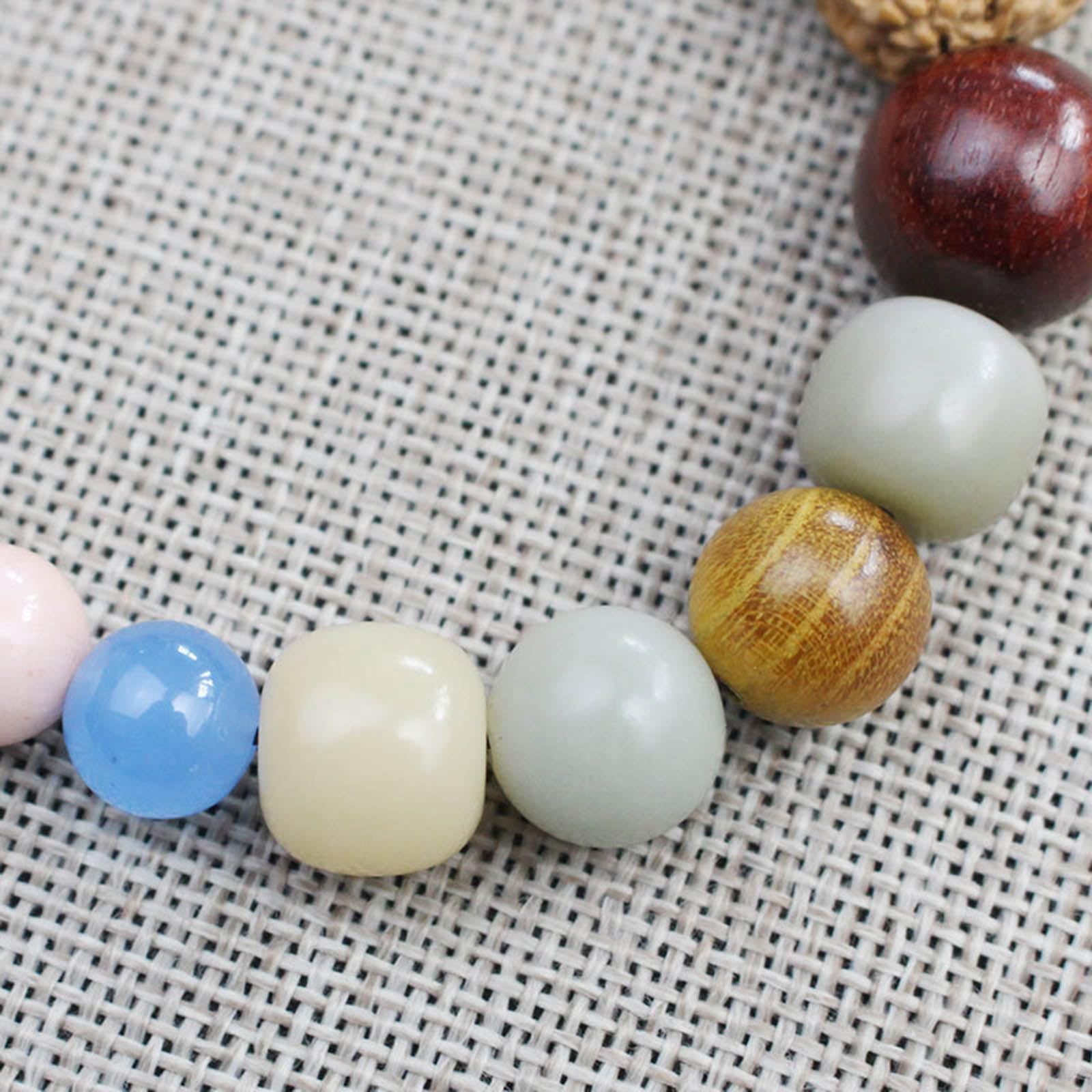 LLXYWJ 18 Arten von Perlen, elastisches Seil, Unisex-Armbänder, verstellbar, natürliche Bodhi-Samen-Armbänder, Schmuck, Geschenk
