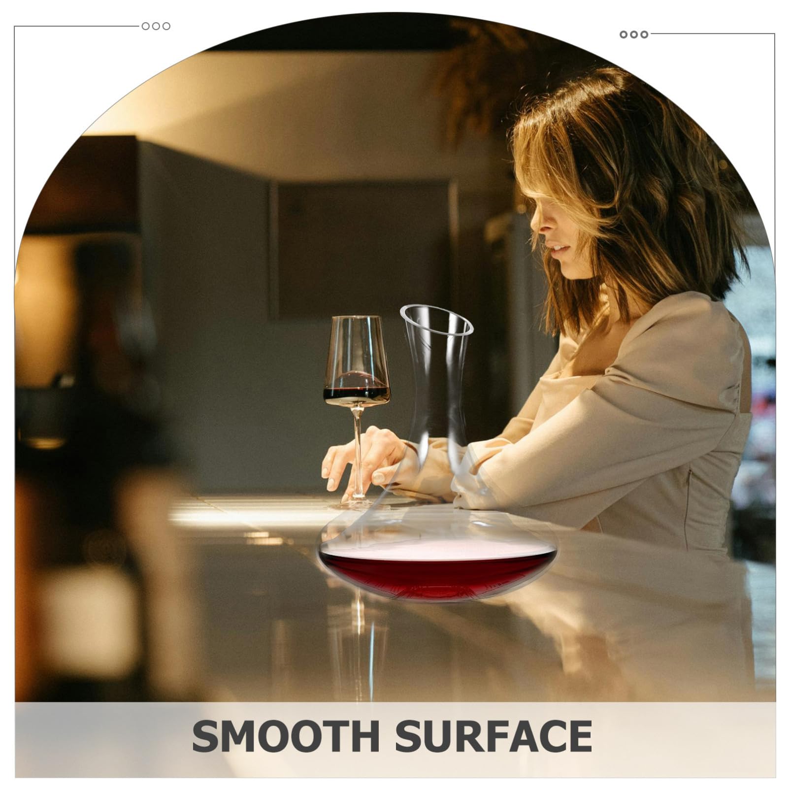 Cabilock Carafe en Verre sans Plomb 1520 Ml Carafon à Vin Transparent Décanter pour Vin Rouge Dégustation Élégant Design Usage Domestique