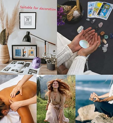 Miniatura 4 de Amatista de 2.4 pulgadas, cristales curativos de piedra de palma grande, piedras preciosas naturales, efectos calmantes, equilibrio de energía,