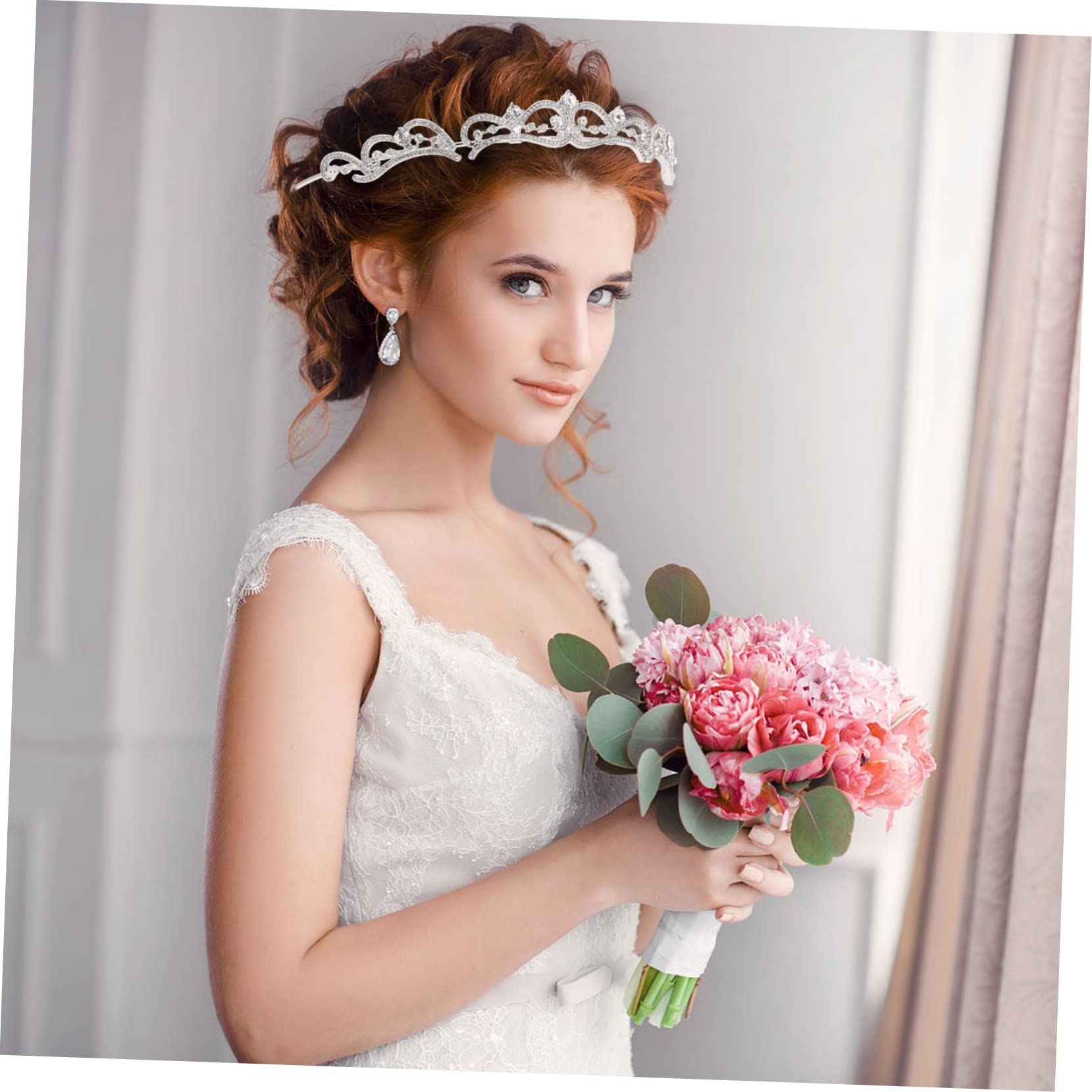 Didiseaon 5 Piezas tocados de novia tiaras de novia tiaras novia de quinceañera tiara de princesa de cristal accesorios pelo niña tiara para la boda de la novia nupcial chica