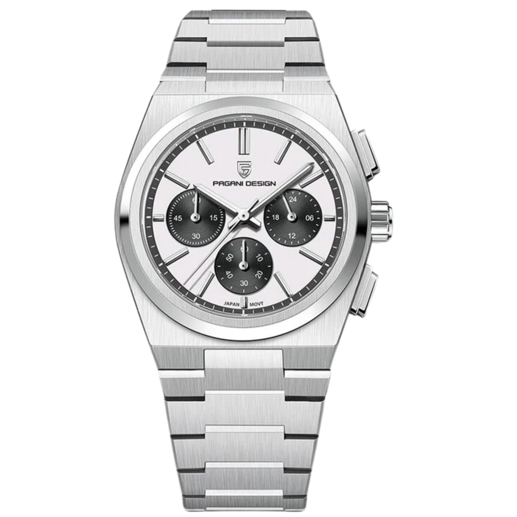 Pagani Design PD-1761 Chronograph Luxury Waterproof Movement (Japanese VK63) | Stainless Steel Mens 40MM Watch - White Dial (B0C3XFTTDT) Amazon Price History, Amazon Price Tracker