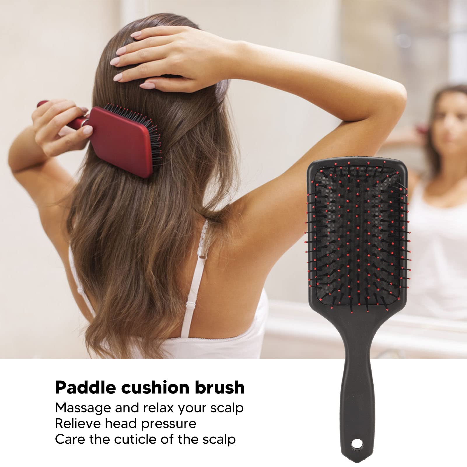Amazon | 3本黒髪コームセット、パドルヘアコームテールコームとブラシ