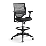 HON Solve Standing Desk Chair with Lumbar Support. ReActiv High Back Support, Ergonomic Office Chair with Foot Rest, Adjustable Height