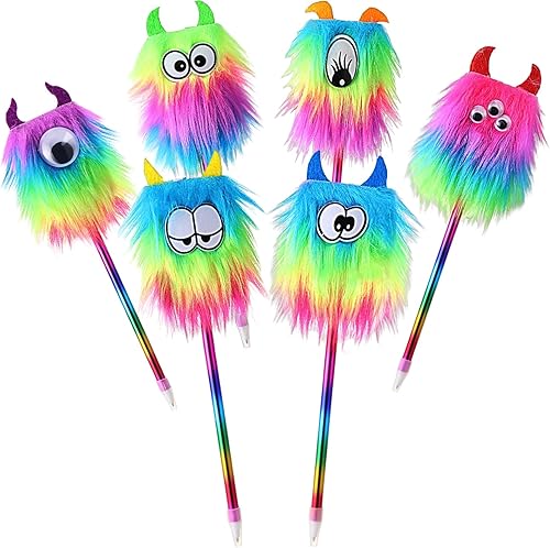24 bolígrafos peludos de arcoíris para el día de San Valentín, bolígrafo esponjoso a granel con cuerno para el día de San Valentín, regalos para el