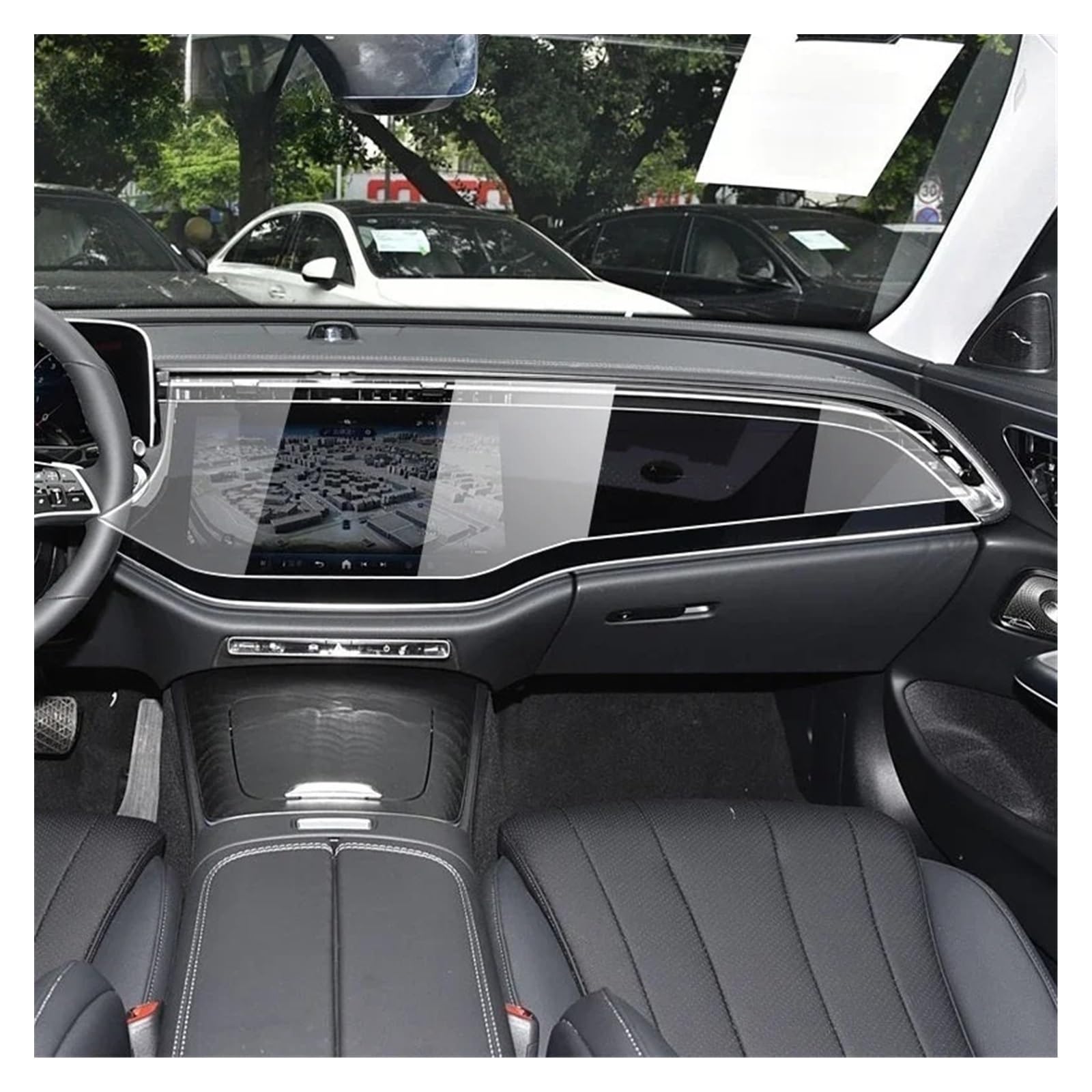 Für Mercedes-Benz E-Klasse W214 2024-2025 Auto-Bildschirmnavigation TPU-Folie Matter Blendschutz Kratzfest Displayfolie