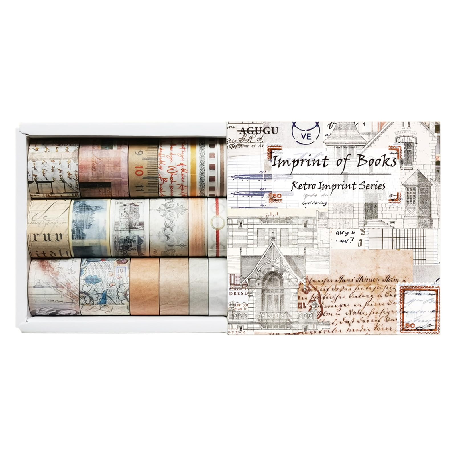 Bailinks Vintage Washi Tape Set for Scrapbooking,20 Rolls Decorative Masking Tape Multi-pattern Scrapbook Tape Stickers for DIY Crafts Bullet Journals Planners,Gift Wrapping Decoration