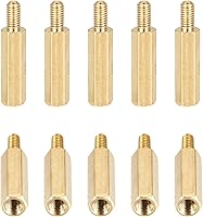 Vista 10 de M3x4x4mm (DxHLxML) - Separador hexagonal de latón -10Pack- Bueno para máquina electrónica - Tuercas de tornillo espaciadoras macho a hembra