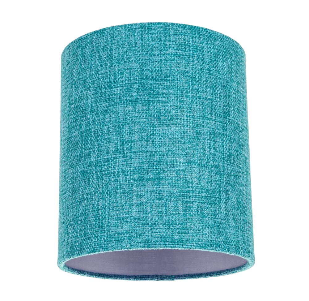 Happy Homewares Teal Linen Drum Lamp Shade - 30cm Diameter - Table Lamp & Pendant Compatible